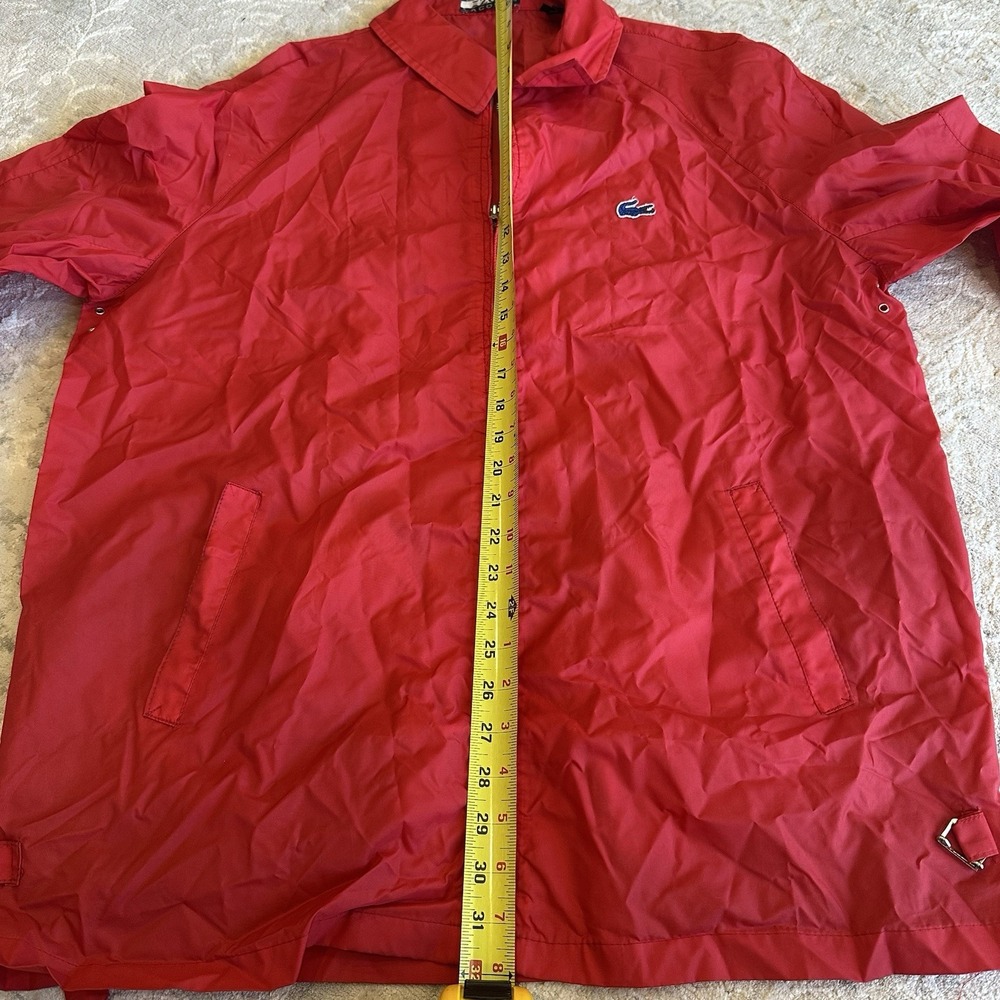 Vintage IZOD Lacoste Full Zip Windbreaker Jacket Size L Red- Blue Alligator Logo - Picture 11 of 12